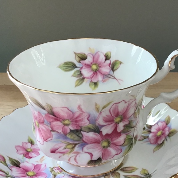 Royal Albert Wild Rose Tea Cup & Saucer - Picture 2 of 9